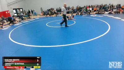 100 lbs Quarterfinal - Cerenity Quintana, Worland vs Kailyah Bento, Cheyenne East