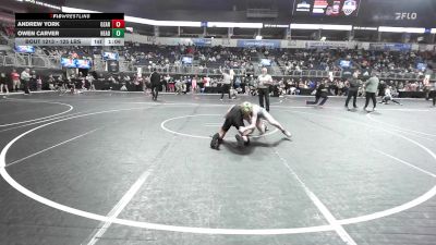 125 lbs Semifinal - Andrew York, Ozark vs Owen Carver, HeadHunters