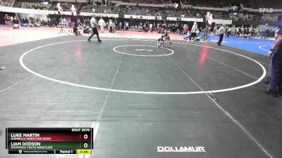 60 lbs Cons. Round 3 - Luke Martin, Guerrilla Wrestling (GWA) vs Liam Dodson, Smithfield Youth Wrestling