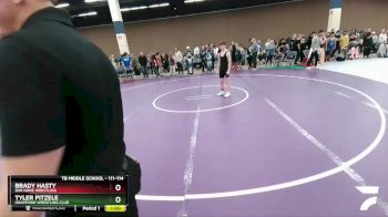 111-114 lbs Round 3 - Tyler Pitzele, Grapevine Wrestling Club vs Brady Hasty, Bar None Wrestling