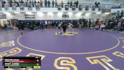 84 lbs Cons. Round 3 - Weston Haun, Shoshoni Junior High School vs Wyatt Juarez, Lander Middle School