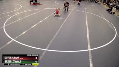 Cons. Round 3 - Oliver Durant, Maple Grove Wrestling Club vs Dennen Williams, Wayzata Youth Wrestling