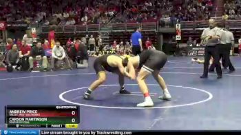 3 lbs Quarterfinal - Carson Martinson, Southeast Polk vs Andrew Price, Valley, West Des Moines