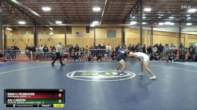 133 lbs Round 1 (6 Team) - Kina`u McBrayer, Providence (Mont.) vs Kai Carson, Eastern Oregon University (OR)