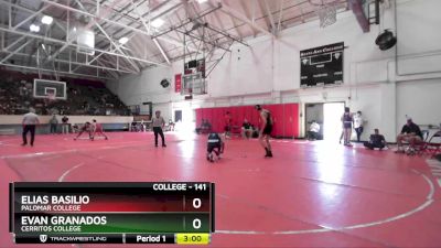 141 lbs Cons. Round 2 - Evan Granados, Cerritos College vs Elias Basilio, Palomar College