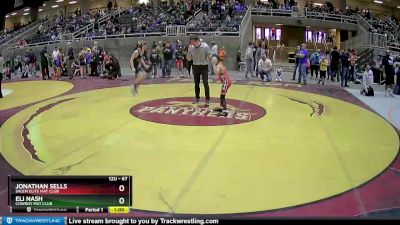 67 lbs Quarterfinal - Eli Nash, Cowboy Mat Club vs Jonathan Sells, Salem Elite Mat Club