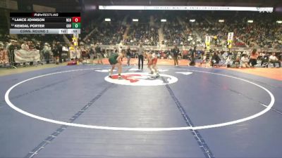 4A-138 lbs Cons. Round 2 - Lance Johnson, Natrona County vs Kendal Porter, Green River