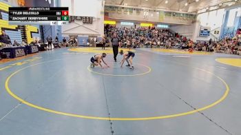 120 lbs Cons. Semi - Zachary Derbyshire, Salesianum vs Tyler Delcollo, Delaware Military Academy