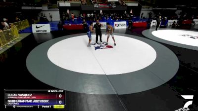 132 lbs Semifinal - Lucas Vasquez, Sunnyvale Wrestling Club vs Nurmuhammad Abdybekov, California