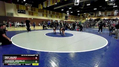 56 lbs Round 3 - Maddison Jaramillo, Swarm Wrestling Club vs Troy Valdez, SoCal Hammers Wc