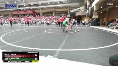 120 lbs Cons. Round 2 - Wyatt Avila, Greater Heights Wrestling vs Jaxon Winegar, Derby