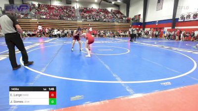 140 lbs Quarterfinal - Elizabeth Large, Owasso vs Joseline Gomes, Jenks Girls High School