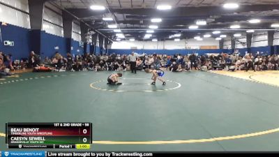 58 lbs Cons. Round 3 - Beau Benoit, Timberline Youth Wrestling vs Caesyn Sewell, Grangeville Youth WC