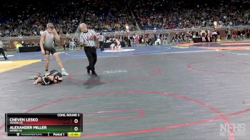 D4-150 lbs Cons. Round 2 - Alexander Miller, Homer HS vs Cheven Lesko, Vassar HS