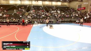 178 lbs Cons. Round 2 - Maxwell Myers, Utah vs Brandt Cox, Millard
