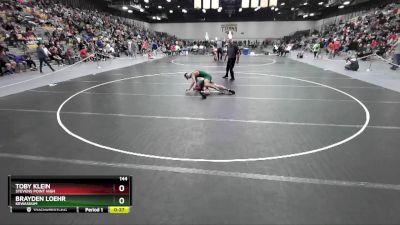 144 lbs Cons. Round 7 - Brayden Loehr, Kewaskum vs Toby Klein, Stevens Point High