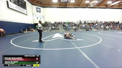 149 lbs Semifinal - Dylan Guillermo, California Baptist University vs Noah Elliott, Menlo College