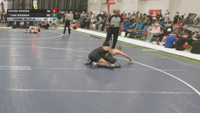 126 lbs Champ. Rd Of 64 - Colten Gossen, Thorn Wrestling Club vs Liam Bissman, Hononegah Wrestling Club