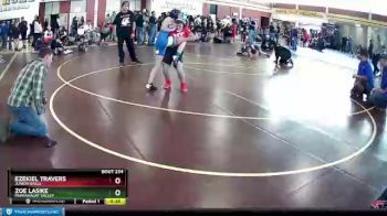 91 lbs Round 2 - Zoe Lasike, Pahranagat Valley vs Ezekiel Travers, Junior Gaels