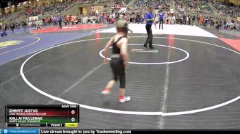 56 lbs Cons. Round 3 - Emmitt Justus, Lake Stevens Wrestling Club vs Kallai Mullenax, North Valley Jr Knights