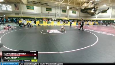 50 lbs Semifinal - McCoy Heinrich, American Outlaws vs Sawyer Perschbacher, Sturgis Youth Wrestling
