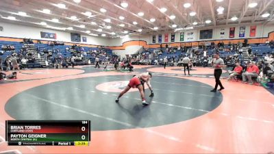 184 lbs Cons. Semi - Payton Geigner, North Central (IL) vs Brian Torres, Cortland State