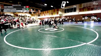 53 lbs Champ. Round 1 - Colt Russell, Unattached vs Maverick Stapes, MTC - MANTANONA TRAINING CENTE