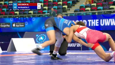 53 kg 1/4 Final - Marlee Solomon, United States vs Fatima Bayramova, Azerbaijan