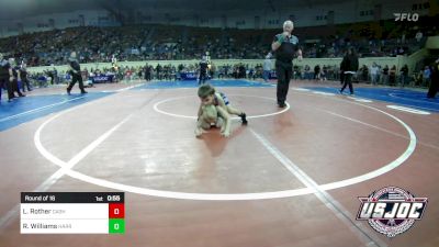 60 lbs Round Of 16 - Ledger Rother, Cashion Youth Wrestling vs Ryker Williams, Harrah Little League Wrestling