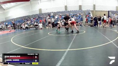 136 lbs Quarterfinal - Sean Breedlove, IN vs Gabriel Harris, OH