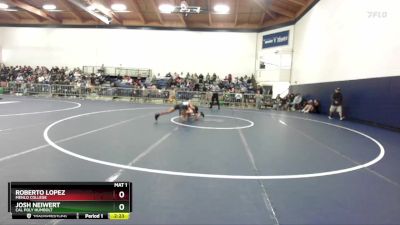 133 lbs Quarterfinal - Roberto Lopez, Menlo College vs Josh Neiwert, Cal Poly Humbolt