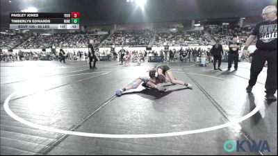 85 lbs Consolation - Paisley Jones, Tecumseh Youth Wrestling vs Timberlyn Edwards, Runestone