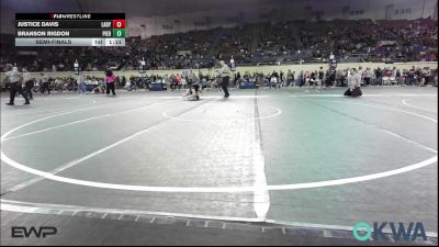 105 lbs Semifinal - Justice Davis, Lady Outlaw Wrestling Academy vs Branson Rigdon, Piedmont