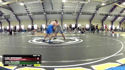 285 lbs Champ. Round 1 - Cole Mullenix, Case Western Reserve vs Luke Herendeen, Unattached-University At Buffa