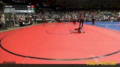40 lbs Round Of 16 - Tate Cox, Brawlers Wrestling Club KS vs Daniel Rojo, California Grapplers