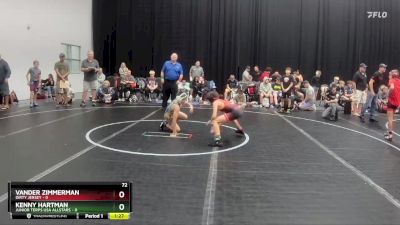 72 lbs Round 6 (8 Team) - Vander Zimmerman, Dirty Jersey vs Kenny Hartman, Junior Terps USA Allstars