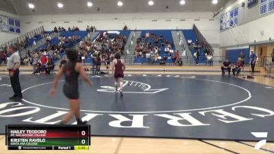 116 lbs Semifinal - Kirsten Ravelo, Santa Ana College vs Hailey Teodoro, Mt. San Antonio College