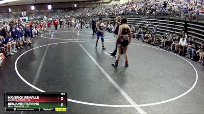 130 lbs Quarterfinals (8 Team) - Maverick Renville, Kansas Rattlers vs Benjamin Iturrino, Team Texas Red