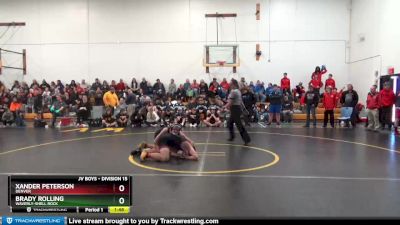 DIVISION 15 lbs Round 1 - Xander Peterson, Denver vs Brady Rolling, Waverly-Shell Rock