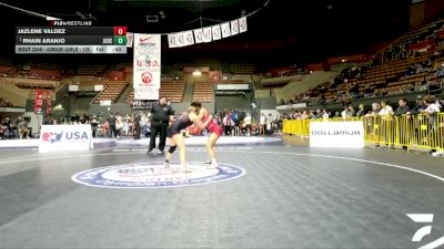 Junior Girls - 120 lbs 3rd Place Match - Rhain Aranjo, John Glenn High School Wrestling vs Jazlene Valdez