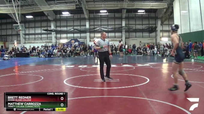 125 lbs Cons. Round 1 - Matthew Carrozza, Trinity College (Connecticut) vs  Brett Redner, Rhode Island College