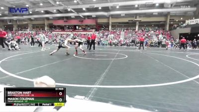 84 lbs Champ. Round 1 - Mason Coleman, Team Haysville vs Braxton Hart, Hays Wrestling Club