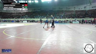 128 lbs Consi Of 8 #2 - Addisyn Pretzer, Southmoore SaberCats Wrestling vs Bailey Hardin, Team Guthrie Wrestling