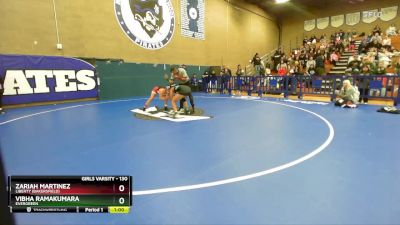 130 lbs 5th Place Match - Vibha Ramakumara, Evergreen vs Zariah Martinez, Liberty (Bakersfield)