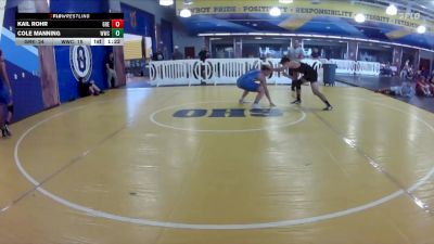 157 lbs Round 2 (8 Team) - Cole Manning, Wakulla WC vs Kail Rohr, Greasers