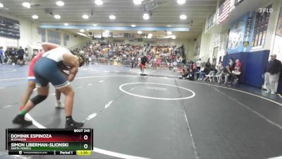 175 lbs Champ. Round 2 - Simon Liberman-Slionski, Santa Monica vs Dominik Espinoza, Buchanan