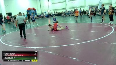 106 lbs Round 5 (8 Team) - Ayden Felix, Morris Fitness vs Cash Owen, S.E.O. Wrestling Club- Blue