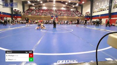 100 lbs Quarterfinal - Bo Phillips, R.A.W. vs Clinton Stout, Cleveland Take Down Club