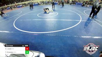 84 lbs Semifinal - Grayson Lopez, Blanchard High School vs Tyson Crowsey, Apex