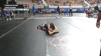 152-D3 Quarterfinal - Christian Snyder, Cactus Shadows High School vs Orion Johnsen, Sahuarita High School